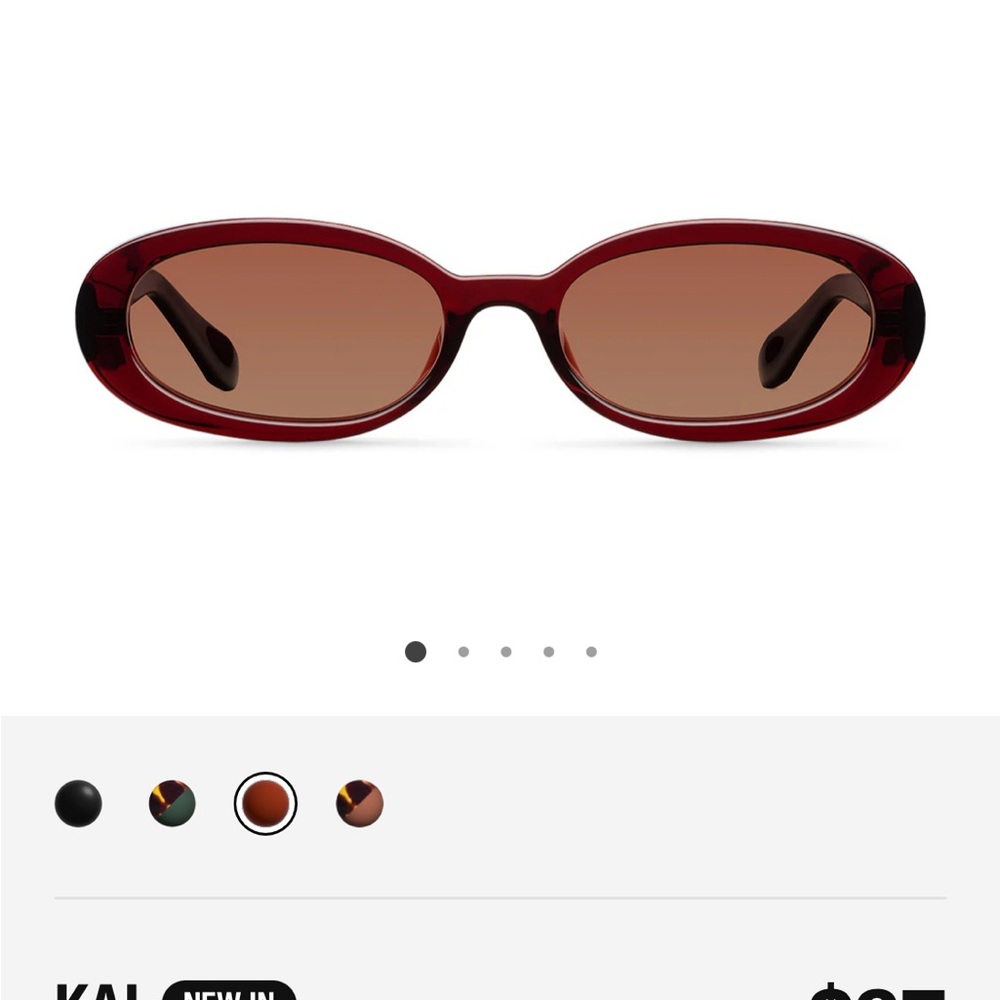 Meller Red Oval Sunglasses